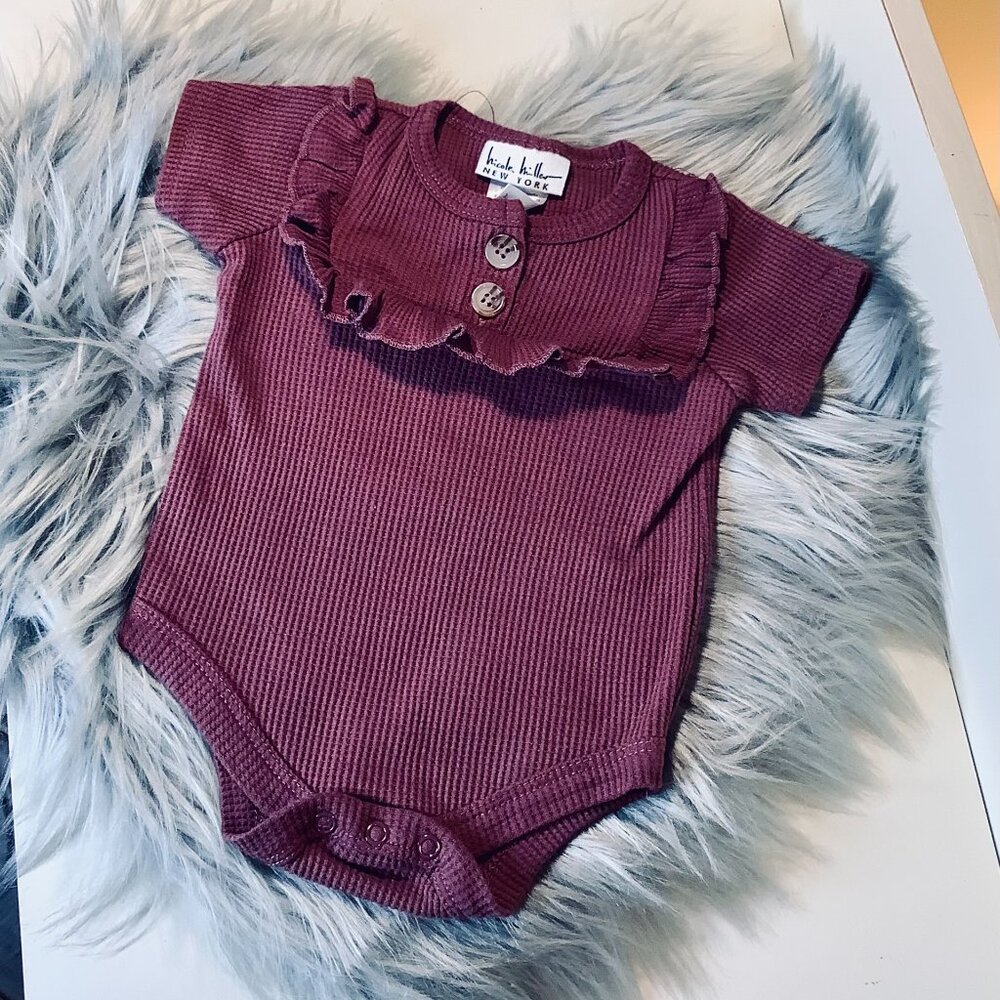 Nicole Miller Maroon Bodysuit Onesie 6-9 Months